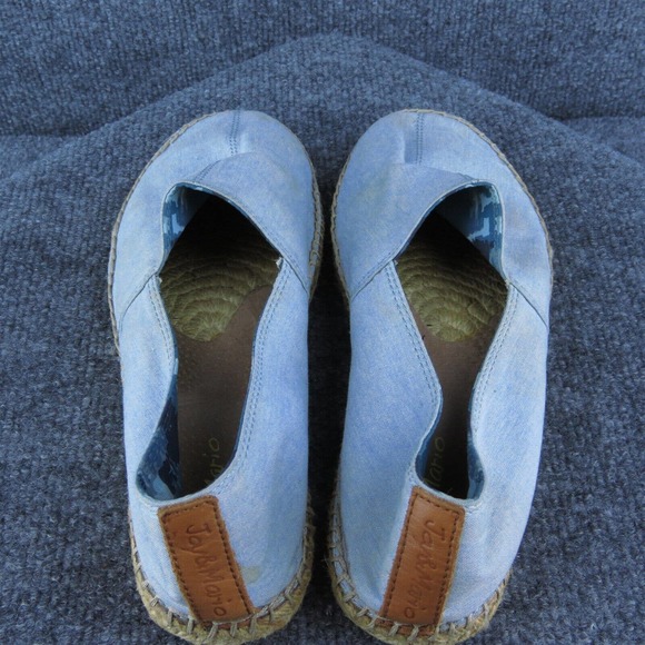 Jay & Mario Women Flat Shoes Blue Fabric Slip On Size 9 Medium (B, M) - Picture 6 of 8